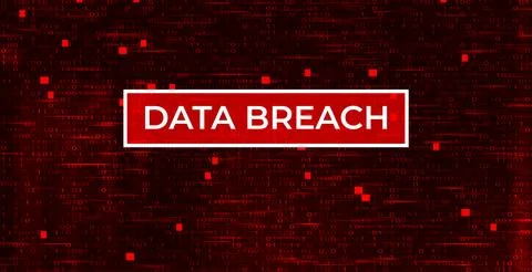 Digital Binary Code on Dark Red Background. Data Breach 스톡 일러스트