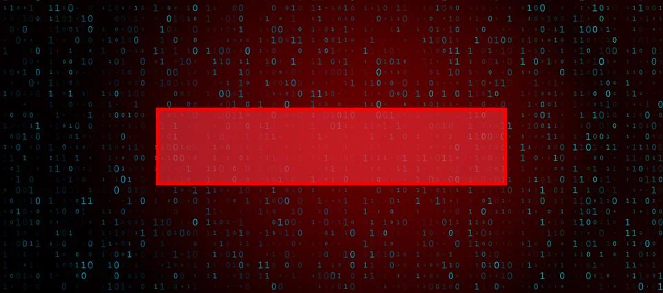 Digital Binary Code on Dark Red Background. Data Breach 스톡 일러스트