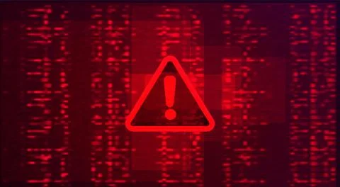 Digital Binary Code on Dark Red Background. Data Breach Stock Illustration