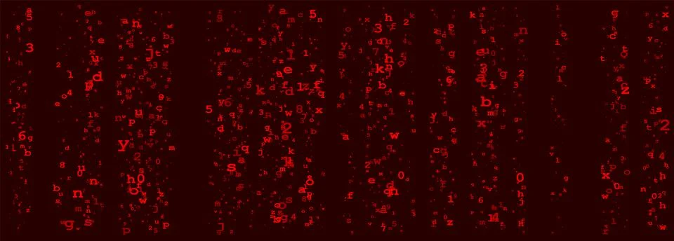 Digital Binary Code on Dark Red Background. Data Breach 스톡 일러스트