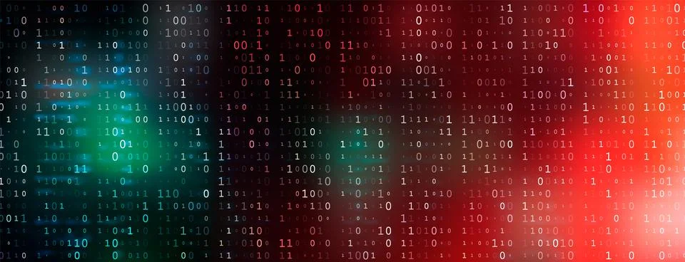 Digital Binary Code on Dark Red Background. Data Breach 库存插图