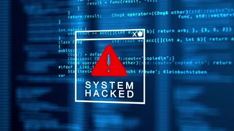 Digital Binary Code Data Breach. 4K loop System Hacked Computer Error. Stock Footage 157756884