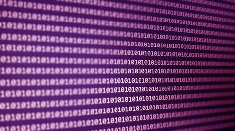 Digital binary code data on computer screen. Hacker concept background. Stock Photos