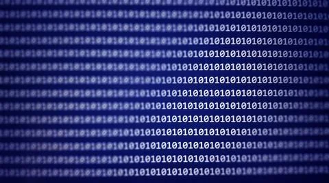 Digital binary code data on computer screen. Hacker concept background. Stock Photos