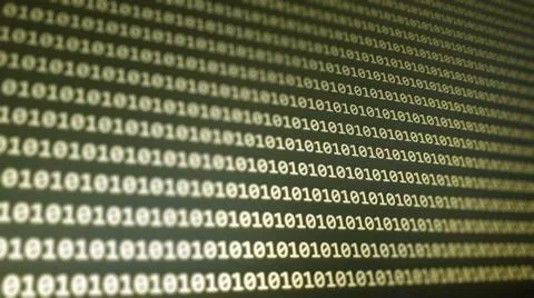 Digital binary code data on computer screen. Hacker concept background. Foto stock
