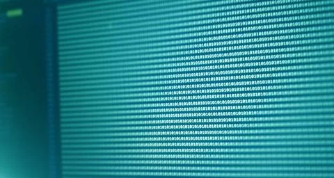 Digital binary code data on computer screen. Hacker concept background. Foto stock