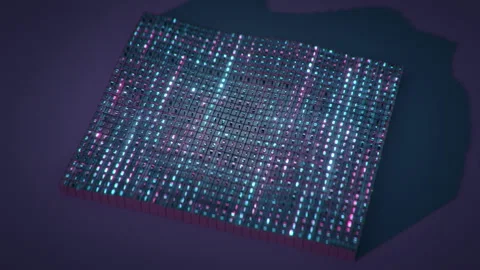 Digital binary code datum 3D render seamless loop animation Stock Footage 165259023