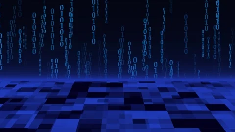 Digital binary code displays encryption computing parameters. High tech bin.. Stockbeeldmateriaal 338240363