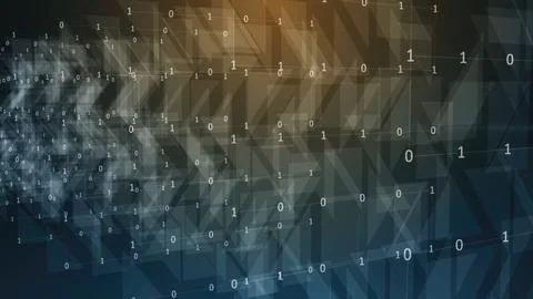 Digital Binary Code Flowing Through Abstract Space Stock Illustration