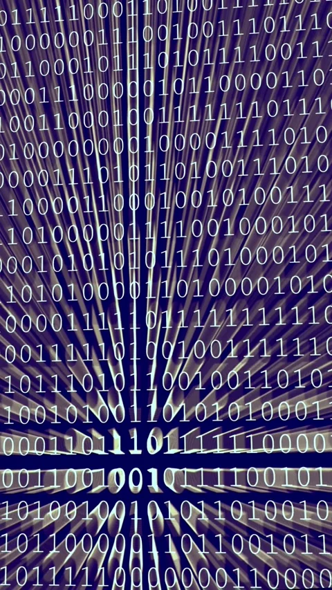 Digital binary code flying through virtual space Stock Footage 327725863