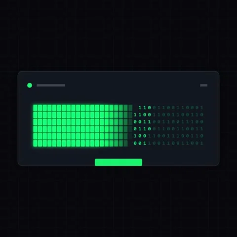 Digital Binary Code on Futuristic Keyboard Interface, Technology Concept Видео 347262703