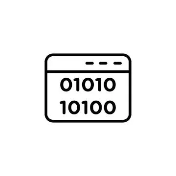 Digital Binary Code Icon Perfect for Software Development and Coding Stock Illustration