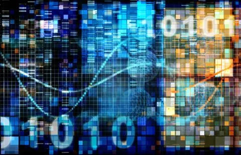 Digital Binary Code Illustrazione stock