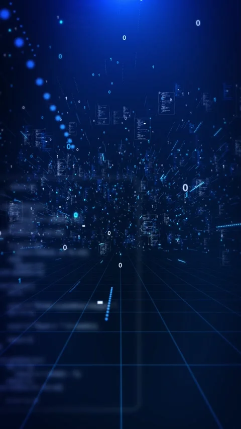 Digital Binary Code Matrix Abstract Technology Data data visualization, artifici Video stock 341903580