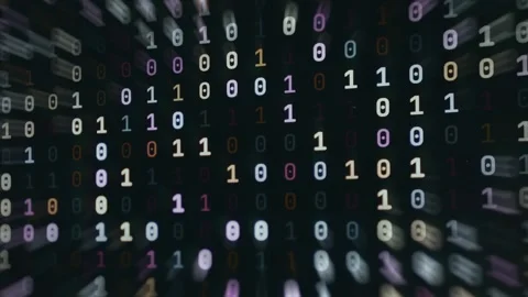 Digital binary code matrix background Stock Footage 334464772