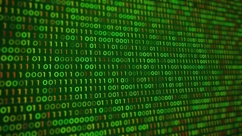 Digital Binary Code Matrix with Red Virus and Malware Error Detection 動画素材 329611535