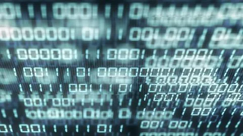 Digital binary code number on computer screen background. Blue green digita.. 스톡 일러스트