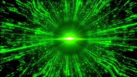Digital binary code number streams, matrix effect. Abstract Binary code Tunnel. 스톡 동영상 334022165