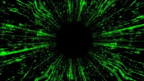 Digital binary code number streams, matrix effect. Abstract Binary code Tunnel. 스톡 동영상 334023094