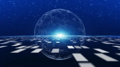 Digital binary code numbers with 3d sphere motion Vidéo 337966990