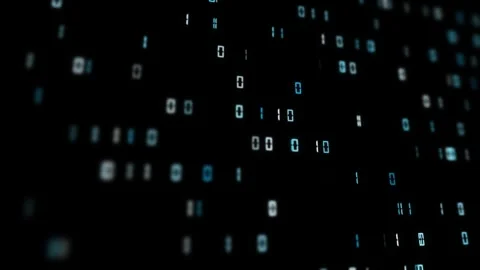 Digital binary code numbers looped on black background Vidéo 337965640