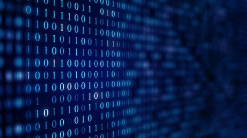 Digital binary code over computer screen... | Stock Video | Pond5
