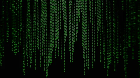 Digital binary code processing on black background. Stock Footage 153994800