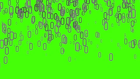 Digital Binary Code Rain Falling on Green Screen Background Stock Footage 330919811