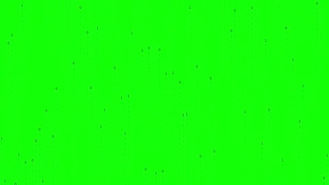 Digital binary code raining down on a bright green background for technology Stock Footage 345765406