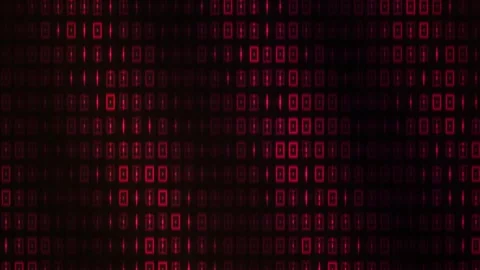 Digital binary code screen with red numbers on black background. Stock-Footage 335511989