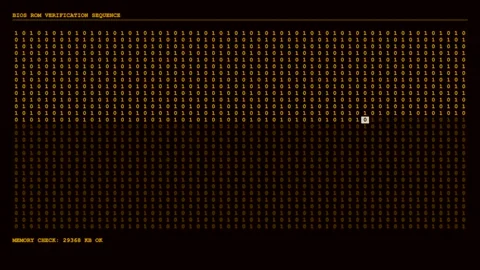 Digital binary code scrolling on computer screen Video stock 346838193