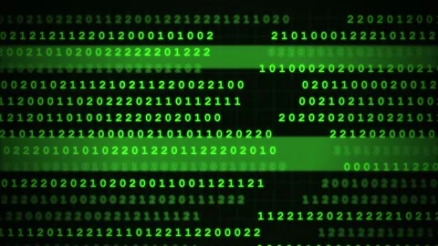 Digital Binary Code Scrolling on Screen Video stock 346159622