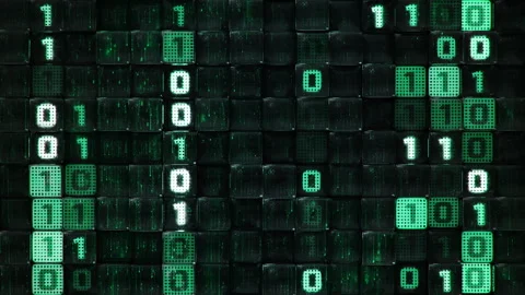 Digital binary code seamless loop 3D render animation 動画素材 266823264