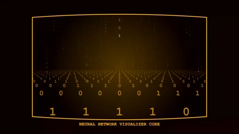 Digital binary code stream motion background Stock Footage 346838537