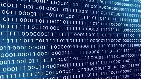 Digital binary code streams over a grid, powering high-frequency trading Stock Footage 311155379