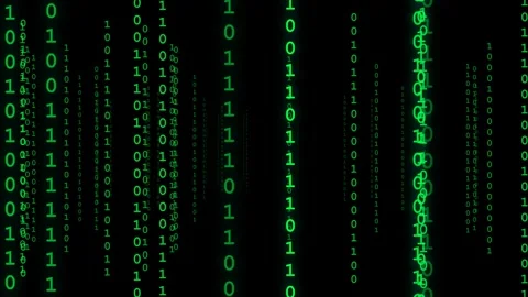 Digital Binary Code Tunnel Data Stream Motion Graphics Background Stock Footage 334511391