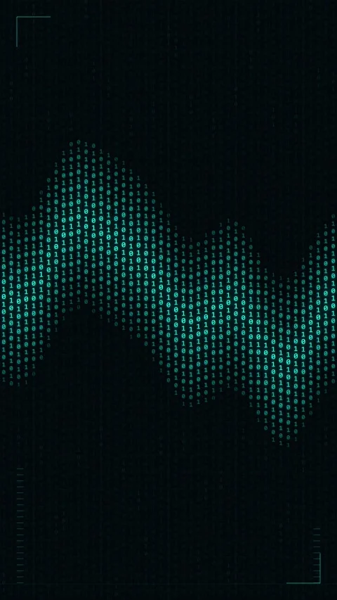 Digital Binary Code Wave Abstract Background Stock-Footage 346203025