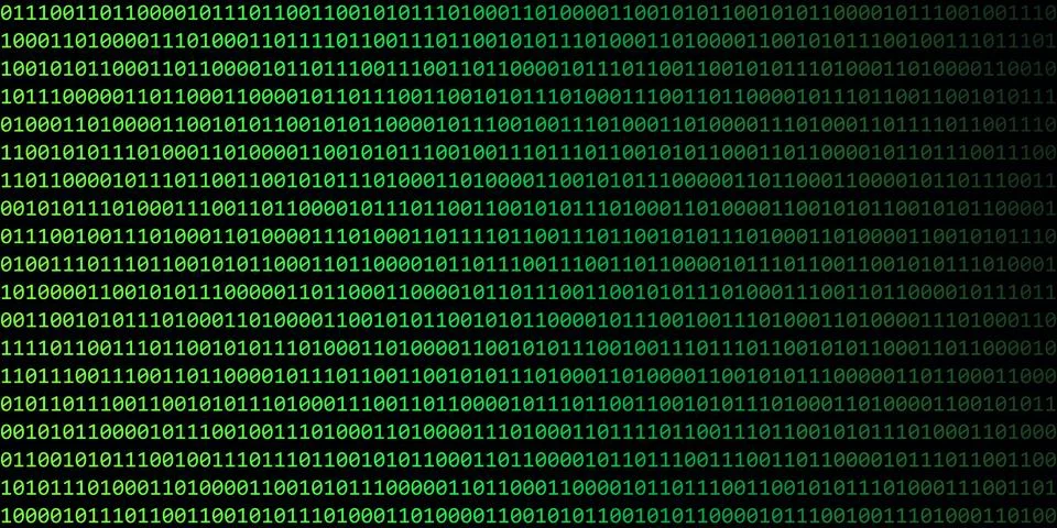 Digital binary code web technology background green and black Stock Illustration