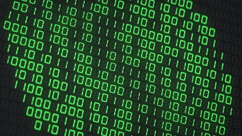 Digital binary computer code appears 3D render animation Stock Footage 253791091