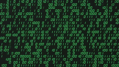 Digital binary computer code background seamless loop 3D render animation Stock Footage 241327058