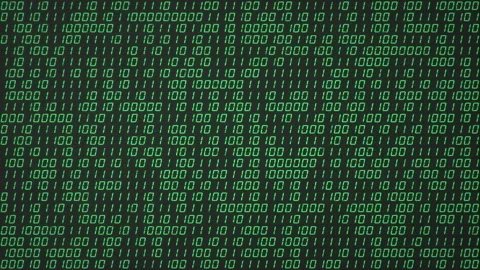 Digital binary computer code background seamless loop 3D render animation Stock Footage 259070261