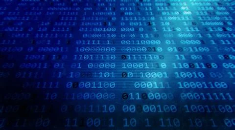 Digital binary data and secure data concept in perspective. Abstract binary c Stock Illustration