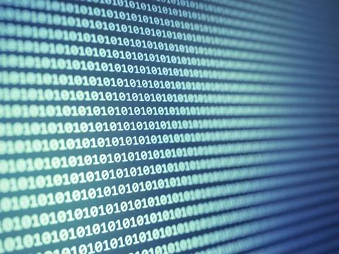 Digital binary data and secure data concept in view front. 写真素材