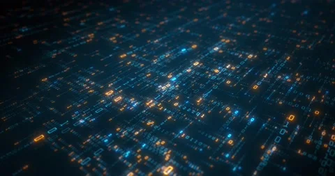 Digital binary data and streaming binary code executed by a computer Stock Footage 138331484