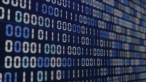 Digital binary data and streaming binary code. Matrix footage video Stock Footage 221006844