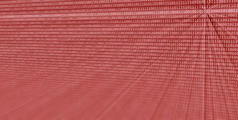 The digital binary data and streaming binary code on a red background with li Stock Illustration