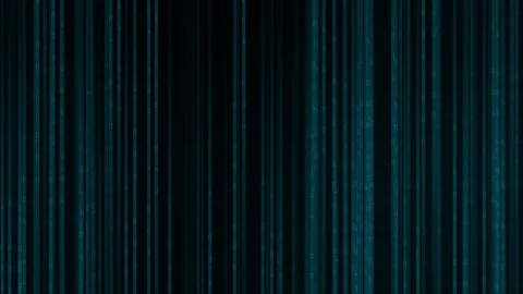 Digital binary data in blue light beams matrix Stock Footage 254492643