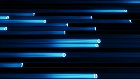 Digital binary data blue stream loopable animation 4k UHD (3840x2160) Stock Footage 83248959