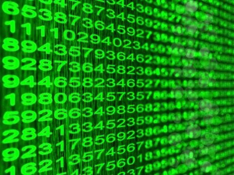 Digital binary data close-up shallow depth of field. 3d illustration. イラスト素材