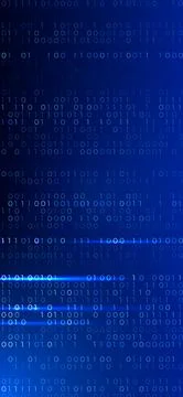 Digital binary data code abstract background. Futuristic cyber matrix, glowing 스톡 일러스트